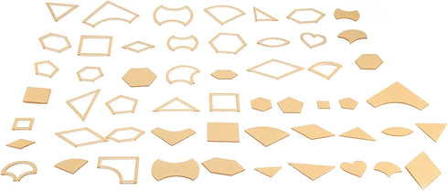 AUNMAS 54Pcs Clear Acrylic Pattern, English Paper Piecing Templates Quilting Templates Stencil Template Set Leather Craft Quilting Sewing Tool DIY...