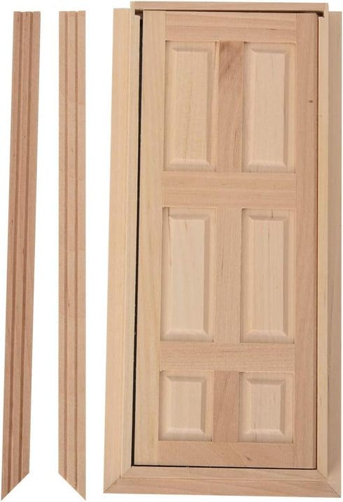 1:12 Doll House Mini Wooden Door, DIY Hollow Wooden Door Set Simple Styling 1: 12 for Dollhouse Living Room for Your Interior Model...
