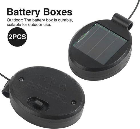 2 Pack Solar Light Replacement Top Part Panel for Outdoor Hanging Lanterns - Solar Lantern Lamp Led Replacement Top Battery Box for Garden Patio W...