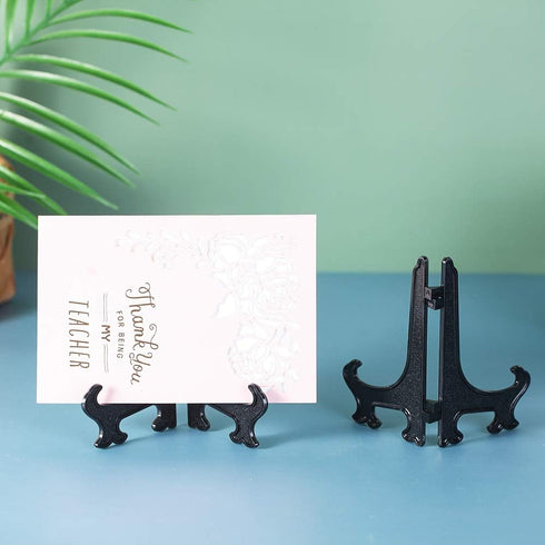 Artliving 5" Black 24pcs/Set Plastic Easels Plate Display Stands Picture Frame Stand Holder...