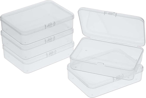 5 Pcs Mini Plastic Storage Containers Box with Lid, Small Storage Containers Travel Case 4x3x1 Inches Clear Rectangle Box Organizer for Collecting...