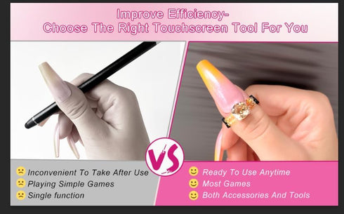 Touch Screen Stylus 1 PC Blue Cat Finger Touch Screen Rings for Women with Long Nail Art Tips -Stylus for Touch Screen Smartphone,Cell Phone, Tabl...