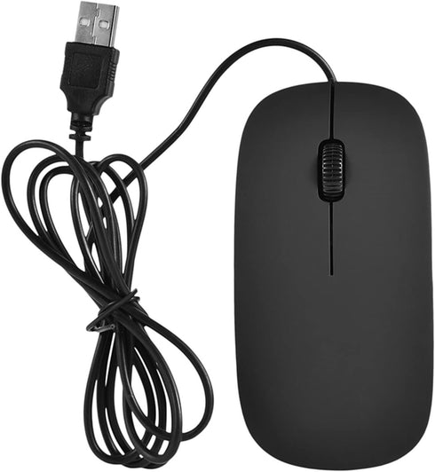 Wired Keyboard and Mouse, Ultra-Thin USB Keyboard Optical Mouse Mice Set ComboFull Size Wire Corded Keyboard Mouse Combo Set with Number Pad for L...