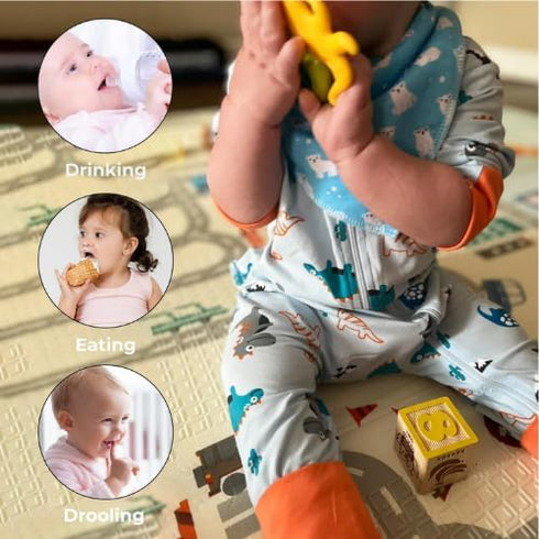 Bandana Bib Scarf for Teething Drooling and Feeding Baby Bib Gift Set, Animals- Pack of 8 Bibs...