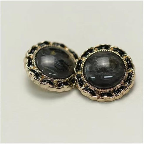 20 Pcs Metal Retro Vents Pearl Buttons Skirt Jackets Knitted Cardigans Decorative Buttons 18mm/0.7inch (Black10pcs + White10 pcs)...