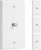 Weewooday 4 Pieces Coax Wall Plate 1-Port TV Cable Cover Outlet Plate F -type Connector Coaxial Cable, Screws Included(White)...
