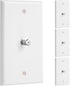 Weewooday 4 Pieces Coax Wall Plate 1-Port TV Cable Cover Outlet Plate F -type Connector Coaxial Cable, Screws Included(White)...