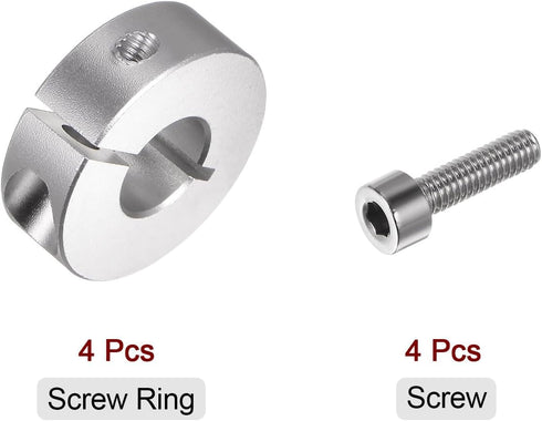 4pcs Shaft Collar 12mm Bore Aluminum Alloy Set Screw Split Clamp-On Collars, 30mm OD, 10mm Width, for Wheel Barrow Axle, Gearbox Assemblies, Machi...