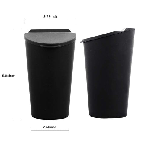 ThinSGO Silicone Trash Can with Lid - Car Cup Holder Trash Bin for Auto, Home, Office (Black)...