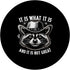 It Is What It Is Raccoon Cowboy Hat Meme Funny PopSockets Standard PopGrip...
