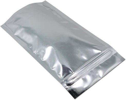 FERENLI 100 Pieces Stand Up Clear Front Zipper Lock Resealable Aluminum Mylar Foil Plastic Packaging Bag for Zip Heat Seal Package Lock with Tear ...