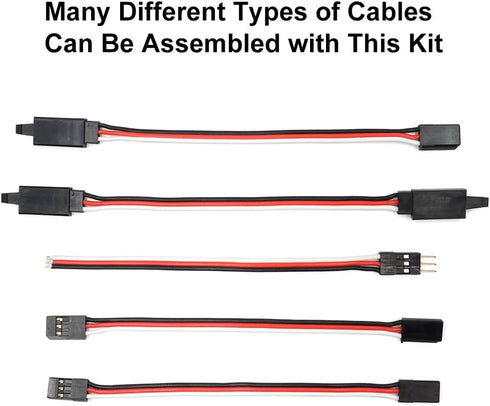 30 Sets Servo Connector Male Female Plug Crimp Pin Cable Kit Compatible with Futaba JR Hitec Spektrum RC Connectors (without Crimping Tool)...