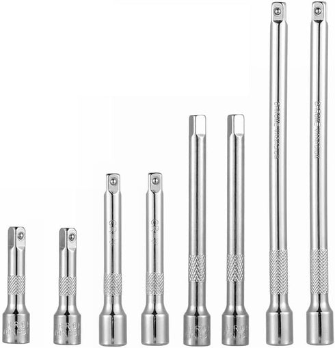 8pcs Socket Extension Set Drive Ratchet Socket Hand Tool Improved Extender Wrench Adjustment Tools 2"/50mm, 3"/75mm, 4"/100mm, 6"/150mm Long Shaft...