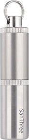 Keychain Pure Titanium Pill Holder Metal Case, Portable Small 2 Compartment Waterproof Pill Box Container for Travel Emergency Purse Pocket...