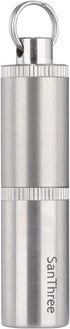 Keychain Pure Titanium Pill Holder Metal Case, Portable Small 2 Compartment Waterproof Pill Box Container for Travel Emergency Purse Pocket...