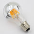 A60 Half Chrome Light Bulbs 3Pack 4 Watts(40W Equivalent) E27 Base LED Filament Vintage Edison Bulb with Mirror Half Chrome Silver Bulbs for Bathr...