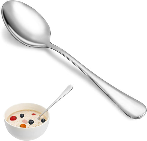 Dinner Spoon Set,16 Pcs 7.3" Tablespoons,Premium Food Grade 18/10 Stainless Steel Spoons,Durable Metal Spoons,Tablespoon,Silverware Spoons Only,Mi...