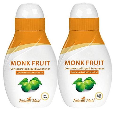 Monk Fruit Liquid Sweetener Made with 100% Monk Fruit Extract and Optimized with Erythritol - 0.9 FL OZ (26.5 mL) | 2 Pack...