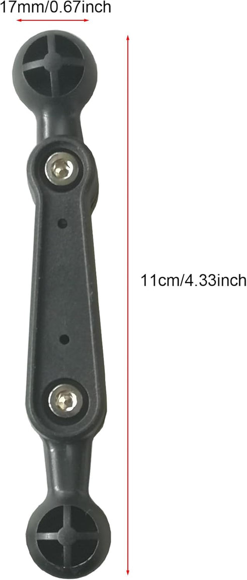 2 Pack 17mm Double Sided Ball Mount Arm 4'' Extension Rod Joint Connector Adapter Swirl Head for Garmin GPS Car Phone Holder Clamp Cellphone Air V...