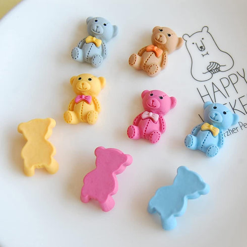 SUKPSY 50 Pcs Flatback Resin Charms Mixed Color Craft Making Embellishments Flat Back Scrapbooking Resin Buttons for Hair Clip Hair Accessories Ph...