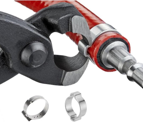 9 inch Ear Clamp Pliers Tool Carbon Steel Single Ear Clamp Pincer Pinch Clamp Pliers Ear Hose Clamps Tool Clamp Crimping Tool Nail Puller Remove C...