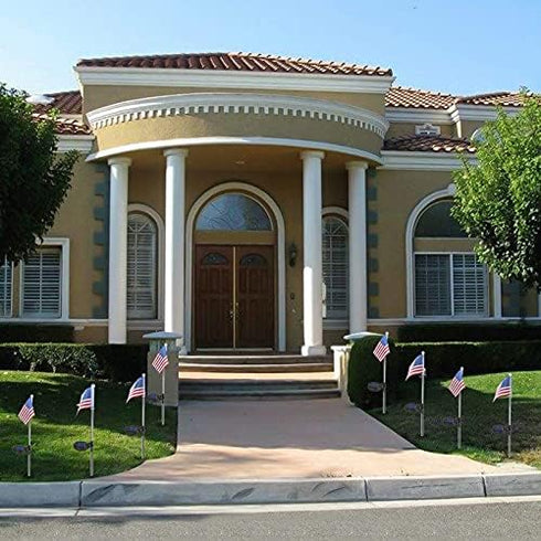 Epicgadget Solar Lights Outdoor, Outdoor Led Pathway Landscape Solar Lights Solar Powered Garden Lights American Flag Shaped Decor Stake Lights fo...