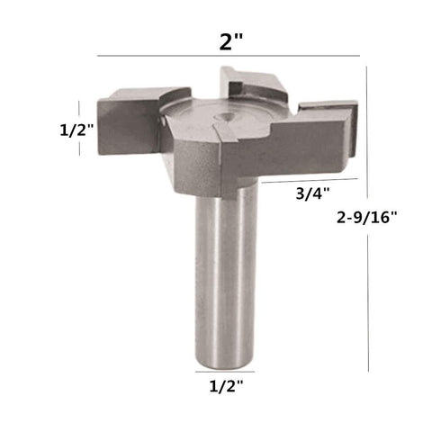 CNC Spoilboard Surfacing Router Bits, 1/2 inch Shank 1 Cutting Diameter T Shape Wood Milling Cutter Planing Tool/Woodworking Tool from Tackpro (1/...