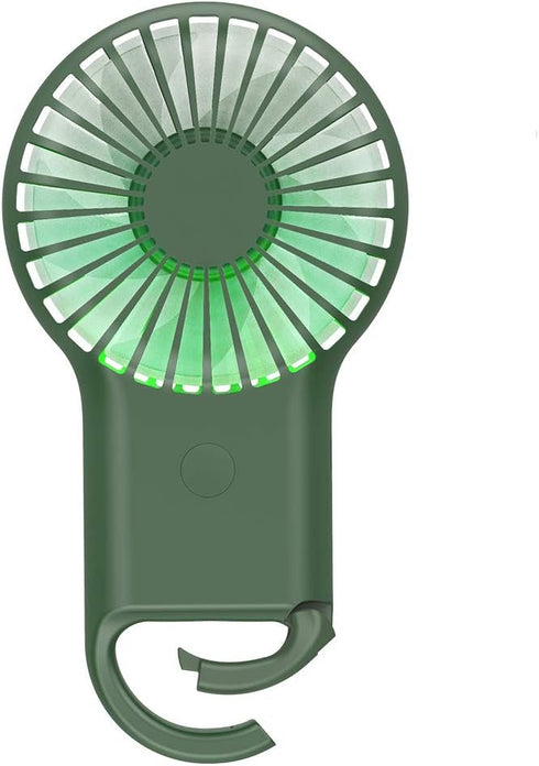 Simpeak USB Fan Portable, LED Light Handheld Mini Carabiner Keychain Fan 3 Speed Model Pocket Fans Personal Fans, Army Green...
