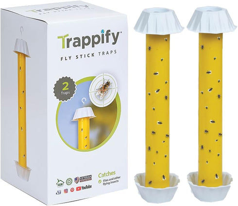 Trappify Hanging Fly Traps Outdoor: Fruit Fly Traps for Indoors | Gnat Traps for House Indoor | Fly Trap Indoor - Disposable Sticky Fly Trap for I...