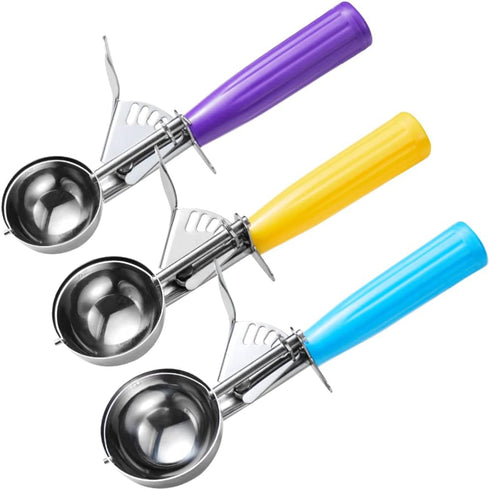 Ice Cream Scoop Set, 3 PCS Cookie Scoops, Disher, Muffin Scoops, Cupcake Scoop - #16 (2.7 oz), #20 (2 oz), #30 (1.25 oz), For Cookie, Ice Cream, M...