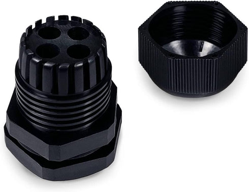 Waterproof Multi-Hole Nylon Cable Glands for Electrical Enclosure, 4 Holes, Pack with 3pcs(1", Black)...