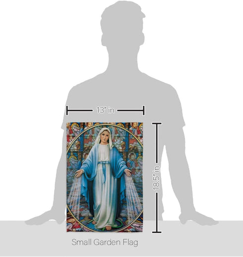 Our Lady of Grace Home Banner Wall Art Patio Lawn Porch Room Small Flag Outdoor Tapestry Yard Sign Catholic Gift Jesus Easter Religious Christian ...