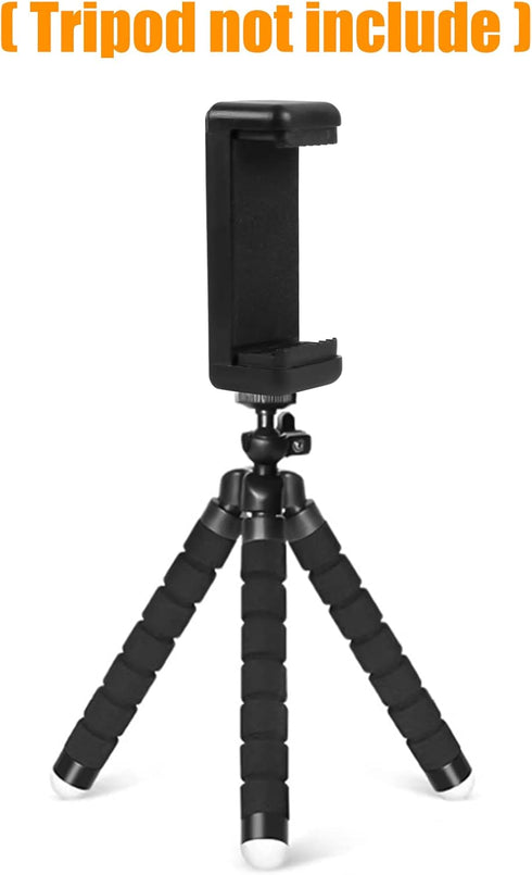 Universal Cell Phone Tripod Mount Adapter, Phone Holder Clip Connector Head Used for Monopod Selfie Stick Travel Mini Flexible Tripod and More, 1 ...