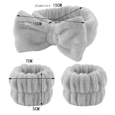 Makeup Hair Headband Purple Wristbands for Washing Face Spa Head Band Wrist Bands Facial Headbands for Skincare Arm Cuffs for Washing Face 3Pcs...