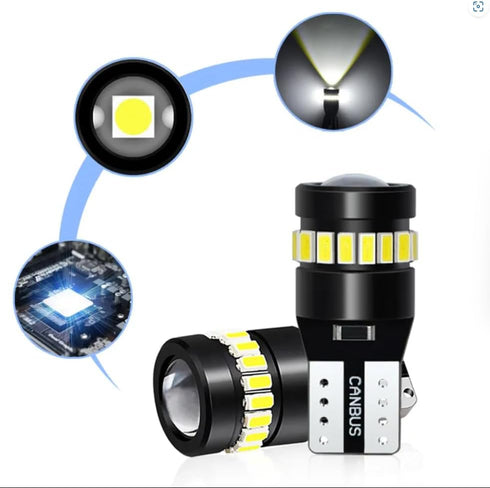 Premium194 LED Bulb Error-Free with Projector & Canbus - 400 Lumens T10 194 LED Auto Bulbs - for Interior, Dome, Map, Door, Courtesy, License Plat...