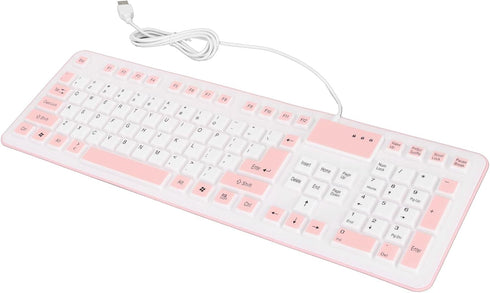 Foldable Silicone Keyboard, 106 Keys USB Wired Waterproof Rollup Keyboard Portable Silent Ergonomic Keyboard for PC Notebook Laptop()...