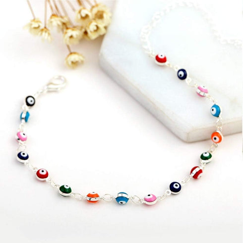Turkish Blue Evil Eye Bracelet Anklets for Women Handmade Colorful Beads Ethnic Foot Chain Jewelry...