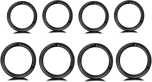 NewZenro 8Pcs Surgical Stainless Steel 16G Sleeper Cartilage Daith Tiny Small Hoop Earrings Mini Septum Hinged Clicker Nose Ring for Women Men Gir...