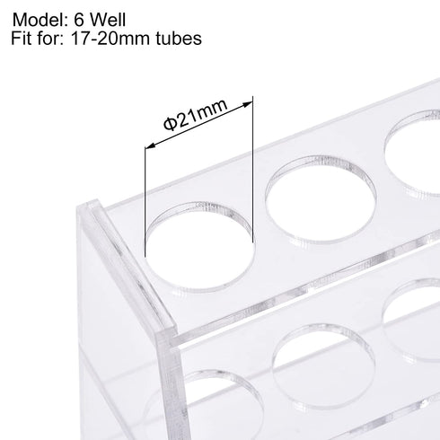 uxcell Acrylic Test Tube Holder Lab Stand Rack 6 Wells for 25ml Centrifuge Tubes Clear...