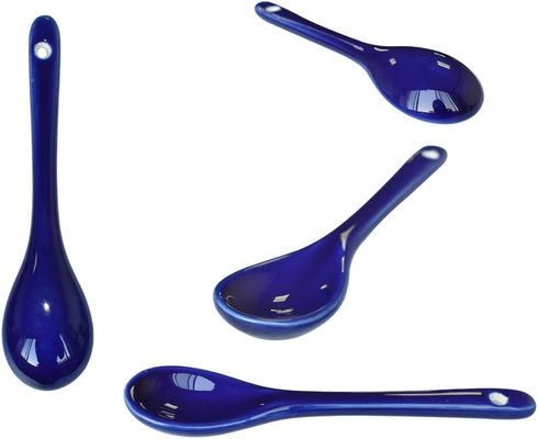 3 Pcs of each 8 Color Porcelain Egg Spoons Ceramic Spoons 5 inch Coffee Dessert Yogurt Tea Milky Tea...