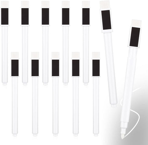 12 Pack Fine Tip Dry Erase Magnetic Markers with Eraser Cap, Magnetic Dry Erase Liquid Chalk Markers Pen Whiteboard Markers for School Office Home...