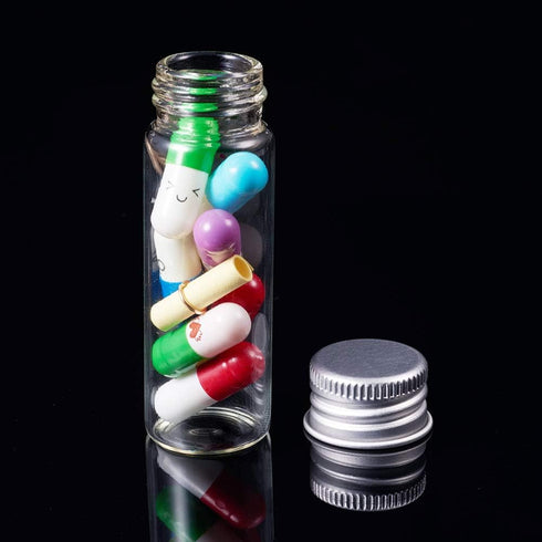 BENECREAT 20 Pack 15ml/0.5oz Glass Bottles Sample Vials with Screwed Aluminum Caps for Wishing Message Bottle, Sample Liquid, Arts & Crafts, Weddi...