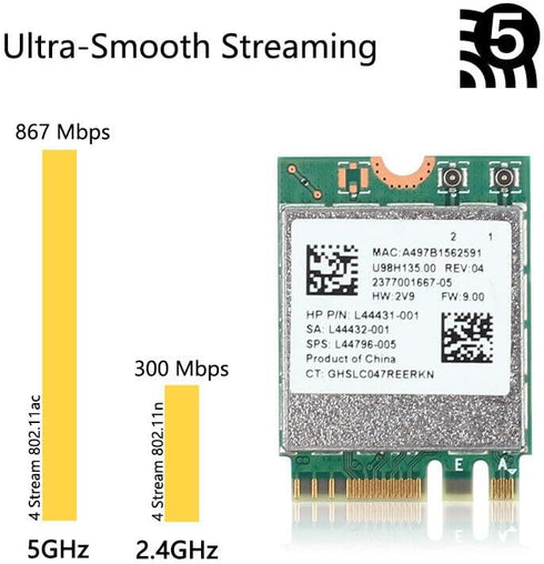 Computer Upgrade King Wireless Card RTL 8822CE 802.11ac/abgn PCIe WLAN with Bluetooth 5.0 (Made_by_Realtek)...