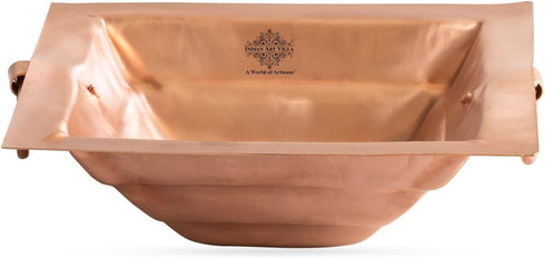 Indian Art Villa Copper Yagya Hawan Kund, Poojan Purpose, Indian Cultural Religious Item (9.1 Inch)...