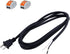 16AWG Replacement Power Cord 2 Prong Pigtail 2 Wire 16 Gauge Polarized Plug Extension Cord 13A 125V 1625W 110V AC Power Supply Cord SJT 6FT Open E...