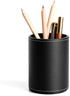 Leather Pencil Holder Pencil Case Round Black Pencil Case Office Desk Home Stationery Organizer...