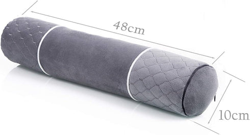 Alibo Gray Bolster Neck Round Roll Support Bed Pillow 18.9" x3.9" with Washable Pillowcase Pain Relief Cervical Pillow,Back Sleeping Head Rest....