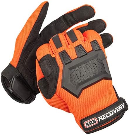 ARB Premium Recovery Winch Offroad Work Gloves Unisex, Cut and Impact Resistant, Hi-Vis Orange, All Purpose, Touch Screen Compatible, Adjustable W...