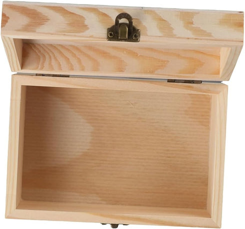 Unfinished Wooden Box,5.9x3.9x3.1In Storage Box with Hinged Lid,Crafts DIY Box for Jewelry Home Deocration...