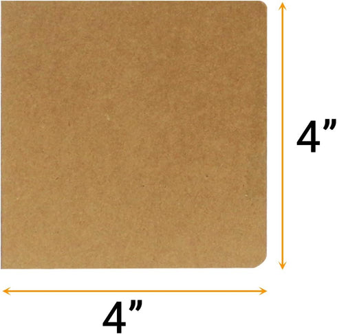 24 Pack Mini Kraft Paper Blank Notebook, 4 x 4 inch Unlined Journals Sketchbooks Pocket Journal for Kids, Students,Travelers...